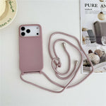 Til iPhone 18 Pro / 17 Pro cover i flydende silikone med crossbody-snor