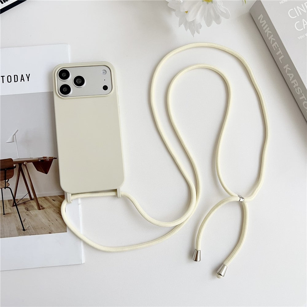Til iPhone 18 Pro / 17 Pro cover i flydende silikone med crossbody-snor