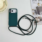 Til iPhone 18 Pro Max / 17 Pro Max Cover Flydende Silikone Beskyttende Telefoncover med Crossbody Snor