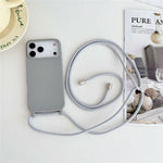 Til iPhone 18 Pro Max / 17 Pro Max Cover Flydende Silikone Beskyttende Telefoncover med Crossbody Snor