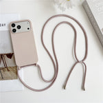 Til iPhone 18 Pro Max / 17 Pro Max Cover Flydende Silikone Beskyttende Telefoncover med Crossbody Snor