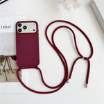 Til iPhone 18 Pro Max / 17 Pro Max Cover Flydende Silikone Beskyttende Telefoncover med Crossbody Snor