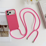 Til iPhone 18 Pro Max / 17 Pro Max Cover Flydende Silikone Beskyttende Telefoncover med Crossbody Snor