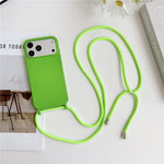 Til iPhone 18 Pro Max / 17 Pro Max Cover Flydende Silikone Beskyttende Telefoncover med Crossbody Snor