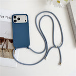 Til iPhone 18 Pro Max / 17 Pro Max Cover Flydende Silikone Beskyttende Telefoncover med Crossbody Snor