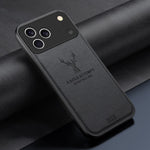 For iPhone 17 Pro Max Case Deer Pattern Cloth Texture PU + PC + TPU Phone Cover
