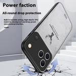 For iPhone 17 Pro Max Case Deer Pattern Cloth Texture PU + PC + TPU Phone Cover