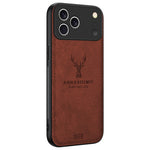 For iPhone 17 Pro Max Case Deer Pattern Cloth Texture PU + PC + TPU Phone Cover