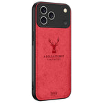 For iPhone 17 Pro Max Case Deer Pattern Cloth Texture PU + PC + TPU Phone Cover