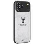 For iPhone 17 Pro Max Case Deer Pattern Cloth Texture PU + PC + TPU Phone Cover