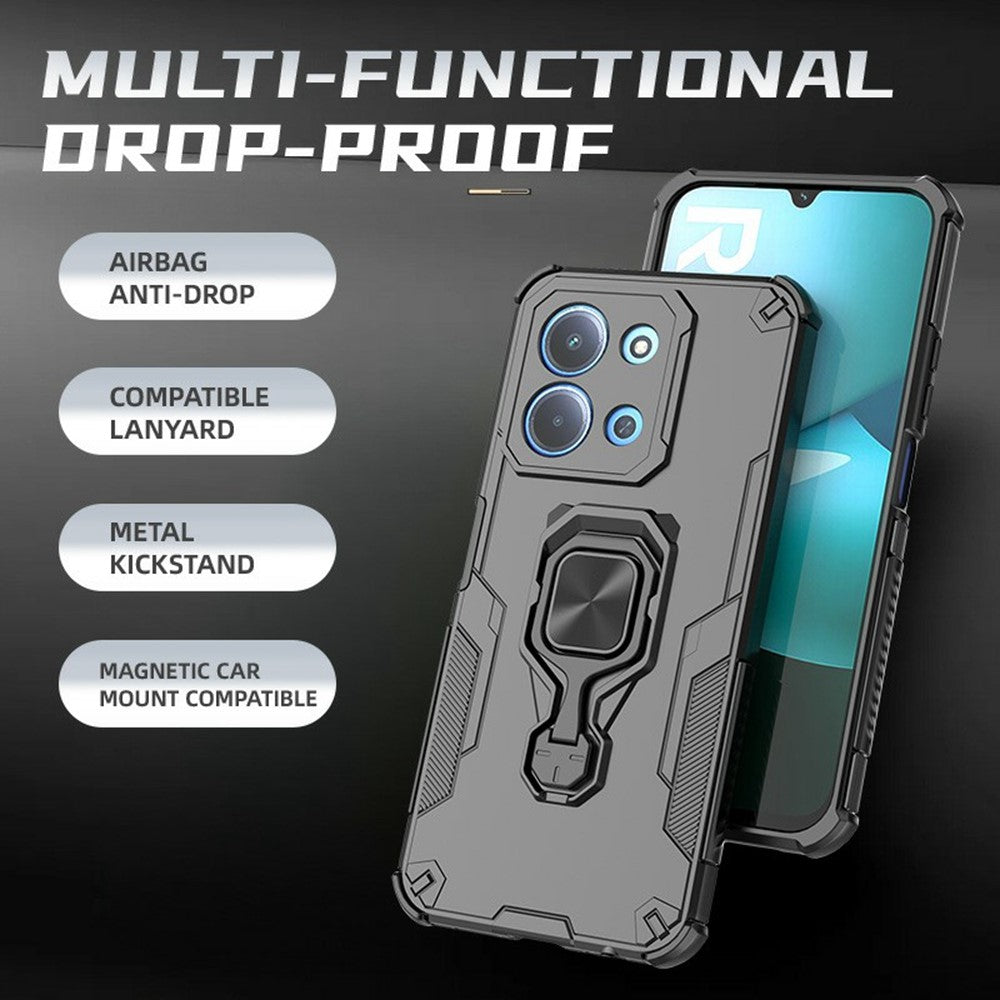 Phone Case For Xiaomi Redmi 15C 5G (EU) (173mm)  /  4G (EU) (173mm)  /  Poco C85 4G (173mm) Rotatable Ring Kickstand PC + TPU Cover