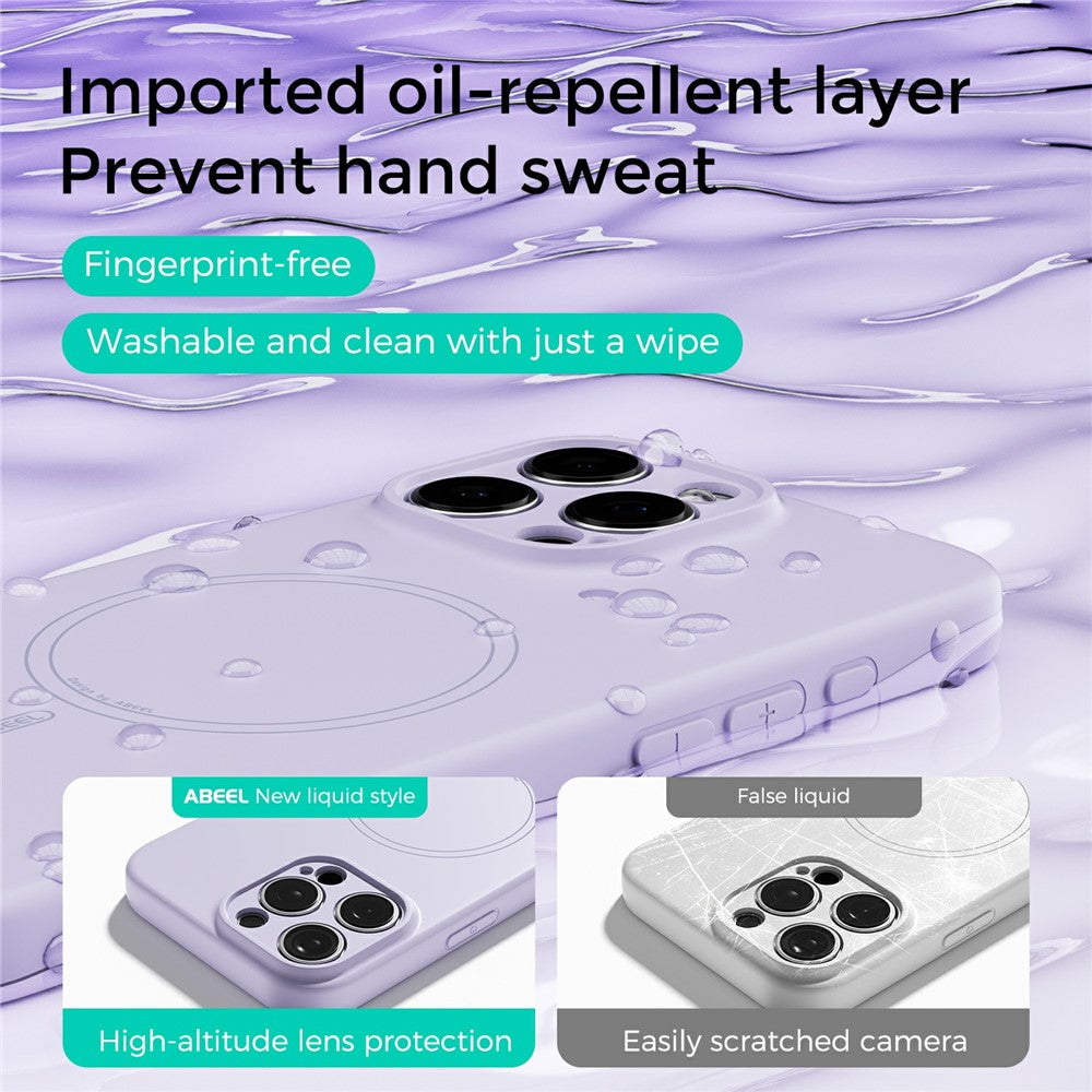 ABEEL For iPhone 15 Pro Max Case Compatible with MagSafe Skin Touch Liquid Silicone Phone Back Cover