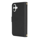 Til iPhone 17 Stand Case kryds-tekstur PU-læderpung telefoncover med skulderrem / makeupspejl