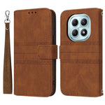 For Xiaomi Poco M8 5G / Redmi Note 15 5G (Global) / 15 4G (Global) Case Wallet Skin-Touch Leather Imprinted Phone Cover with Wrist Strap