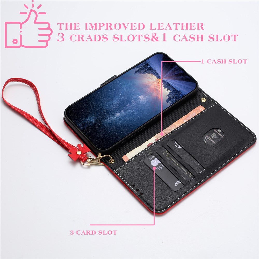 For Xiaomi Poco M8 5G / Redmi Note 15 5G (Global) / 15 4G (Global) Case Bowknot Decor Wallet Leather Phone Cover with Wrist Strap