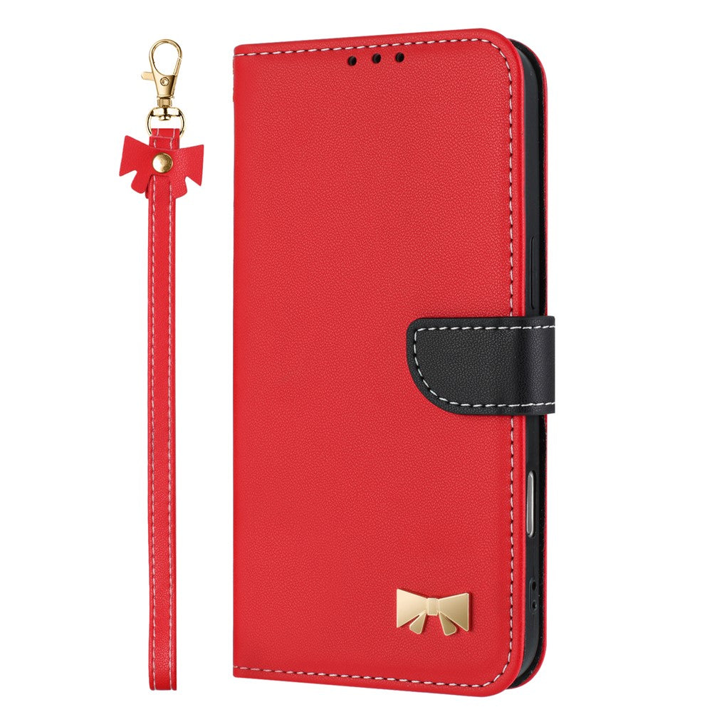 For Xiaomi Poco M8 5G / Redmi Note 15 5G (Global) / 15 4G (Global) Case Bowknot Decor Wallet Leather Phone Cover with Wrist Strap