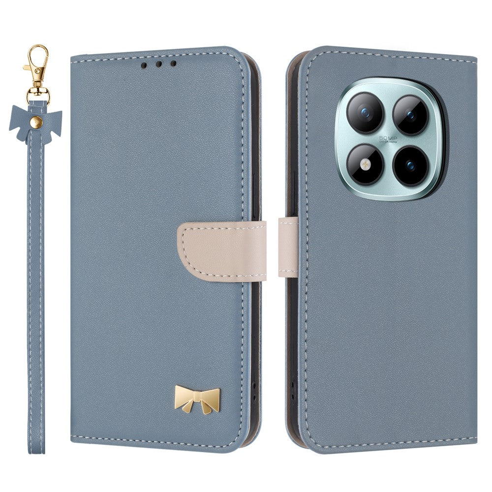 For Xiaomi Redmi Note 15 Pro 5G (Global) Case Bowknot Decor Wallet Leather Phone Cover with Wrist Strap
