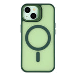 For iPhone 15 Plus / 14 Plus Case Compatible with MagSafe Lens Kickstand TPU + PC Matte Phone Cover