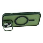 For iPhone 15 Plus / 14 Plus Case Compatible with MagSafe Lens Kickstand TPU + PC Matte Phone Cover