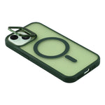 For iPhone 15 Plus / 14 Plus Case Compatible with MagSafe Lens Kickstand TPU + PC Matte Phone Cover