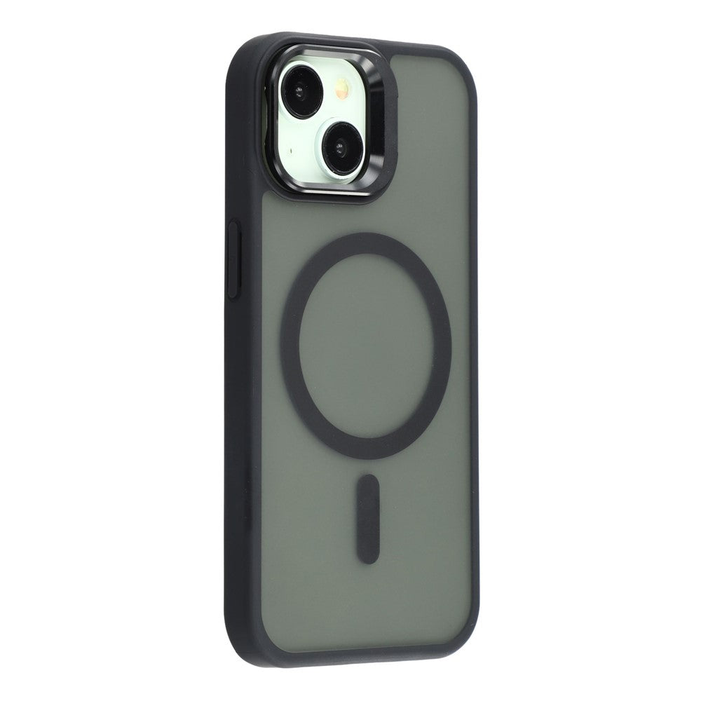 For iPhone 15 Plus / 14 Plus Case Compatible with MagSafe Lens Kickstand TPU + PC Matte Phone Cover