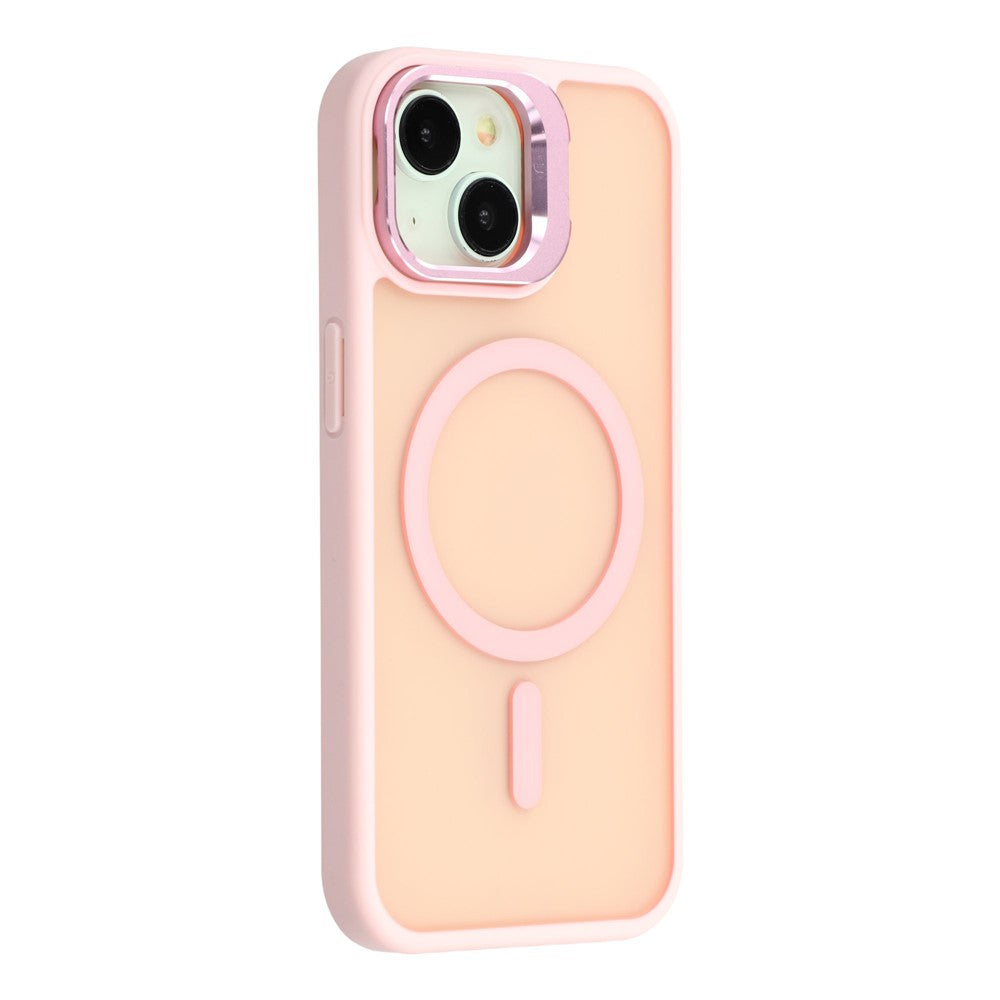 For iPhone 15 Plus / 14 Plus Case Compatible with MagSafe Lens Kickstand TPU + PC Matte Phone Cover