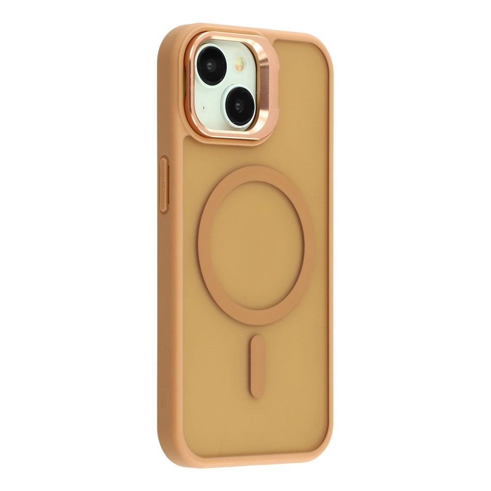 For iPhone 15 Plus / 14 Plus Case Compatible with MagSafe Lens Kickstand TPU + PC Matte Phone Cover