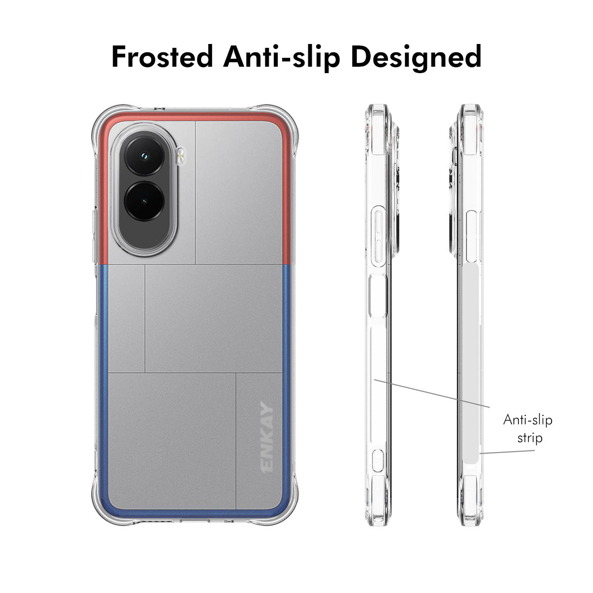 ENKAY HAT PRINCE För Xiaomi Poco M7 4G (169mm) / Xiaomi Poco M7 Plus 5G Genomskinligt mobilskal Stötsäkert Halkfritt TPU-Skal