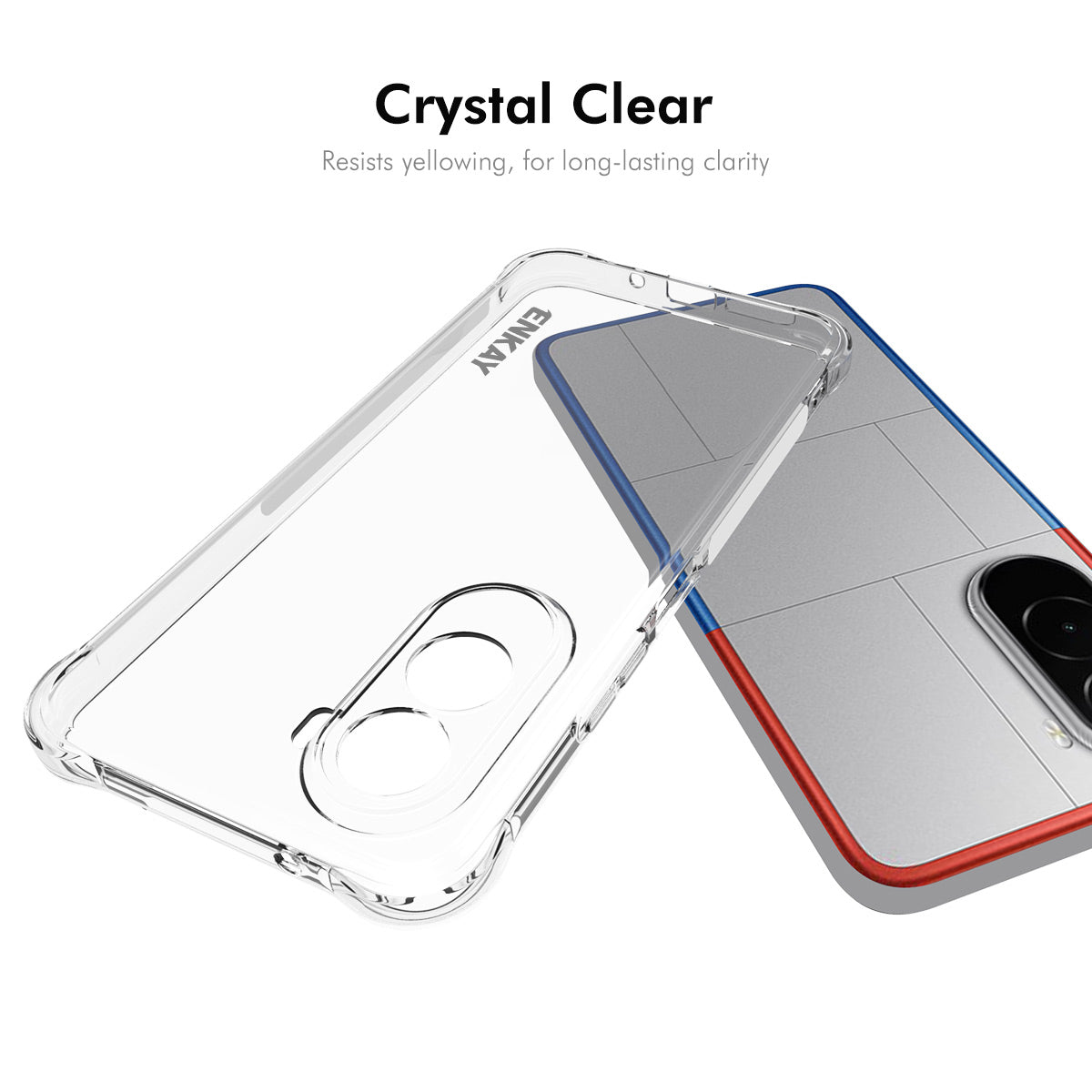 ENKAY HAT PRINCE För Xiaomi Poco M7 4G (169mm) / Xiaomi Poco M7 Plus 5G Genomskinligt mobilskal Stötsäkert Halkfritt TPU-Skal
