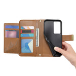 For Xiaomi Redmi 15 5G (EU) (171mm) / Xiaomi Redmi 15C 4G (Global) (171mm) / Xiaomi Redmi 15 4G (EU) (171mm) Case Floral Leaf Pattern Multi Card Slots Zipper Leather Phone Cover with Wrist Strap