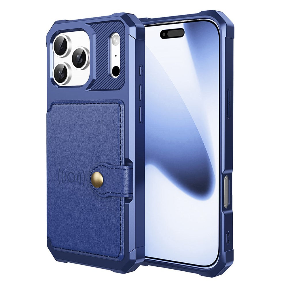 Til iPhone 17 Pro cover med kortholder i PU-læder + TPU-telefonbagside