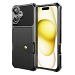 Til iPhone 17 Etui med Kortholder PU Læder + TPU Telefon Bagcover