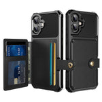 Til iPhone 17 Etui med Kortholder PU Læder + TPU Telefon Bagcover