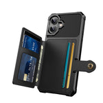 Til iPhone 17 Etui med Kortholder PU Læder + TPU Telefon Bagcover