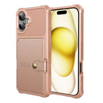 Til iPhone 17 Etui med Kortholder PU Læder + TPU Telefon Bagcover