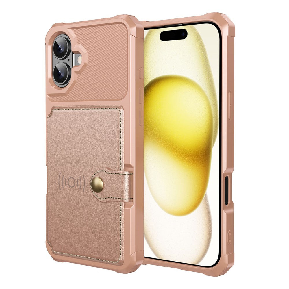 Til iPhone 17 Etui med Kortholder PU Læder + TPU Telefon Bagcover