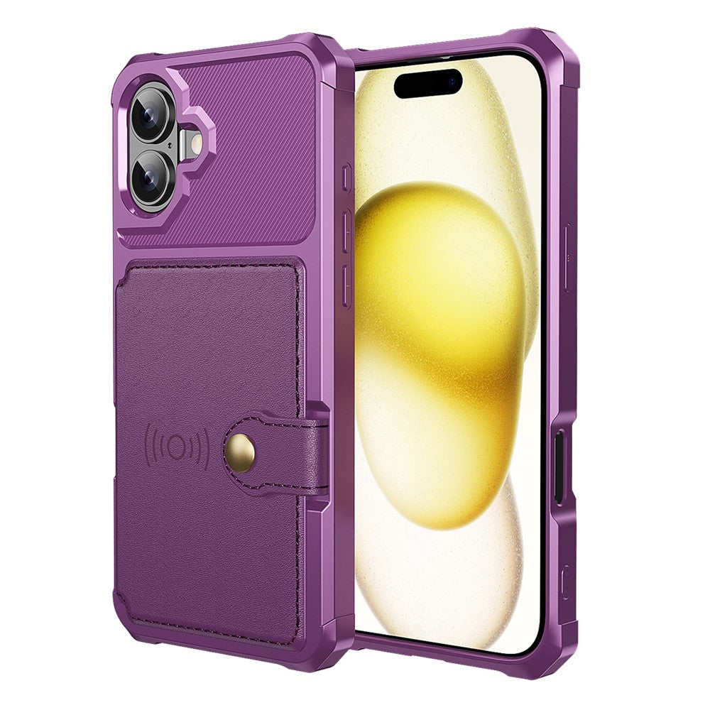 Til iPhone 17 Etui med Kortholder PU Læder + TPU Telefon Bagcover