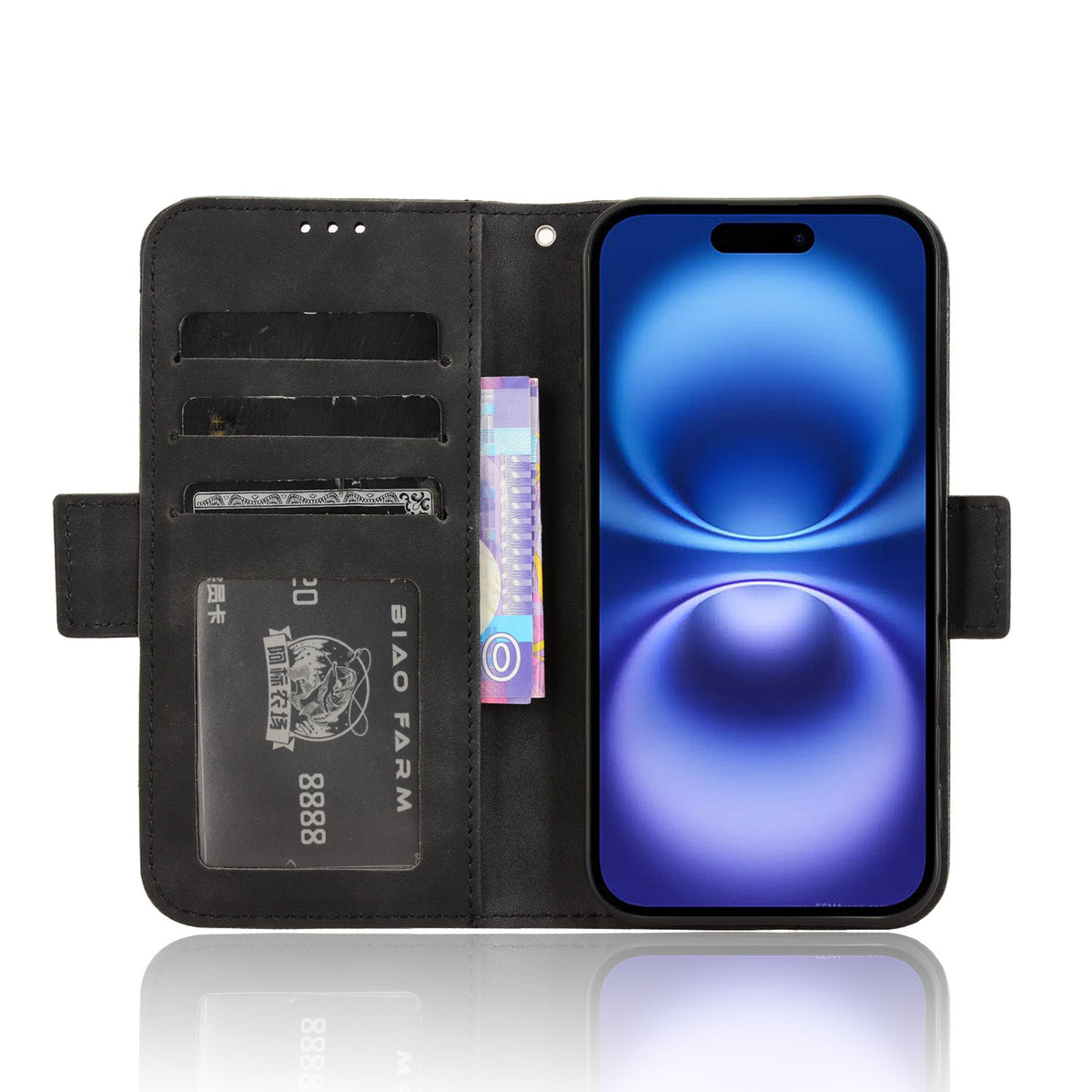 For iPhone 17 Leather Case Phone Wallet Cover with Multiple Card Slots