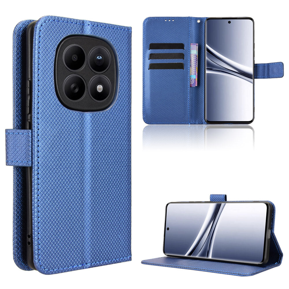 For Xiaomi Poco M8 5G / Redmi Note 15 5G (Global) / Note 15 4G (Global) Leather Wallet Case with Strap Diamond Texture Phone Cover