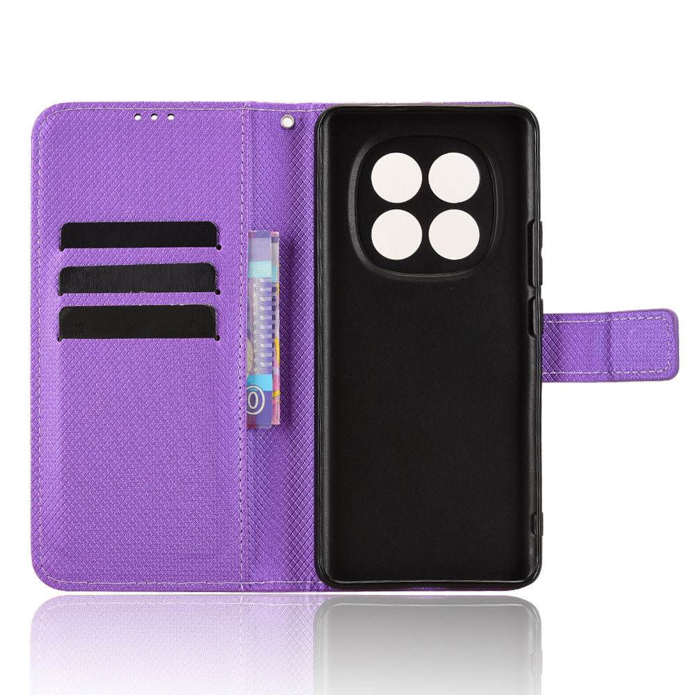 For Xiaomi Poco M8 5G / Redmi Note 15 5G (Global) / Note 15 4G (Global) Leather Wallet Case with Strap Diamond Texture Phone Cover
