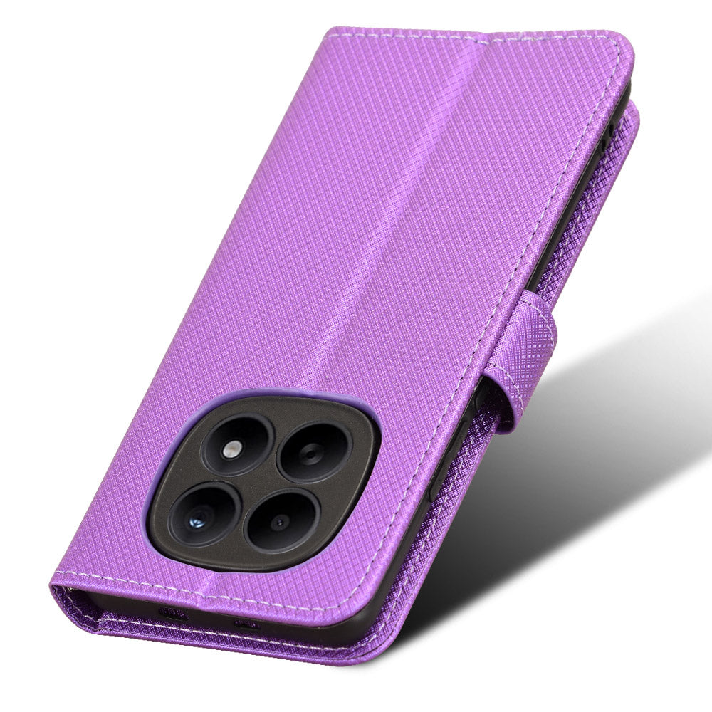 Xiaomi Poco M8 5G / Redmi Note 15 5G (Global) / Note 15 4G (Global) Läderplånboksfodral med rem, diamantstruktur, mobilskal