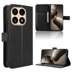 For Xiaomi 15T Leather Wallet Case with Strap Diamond Texture Phone Cover