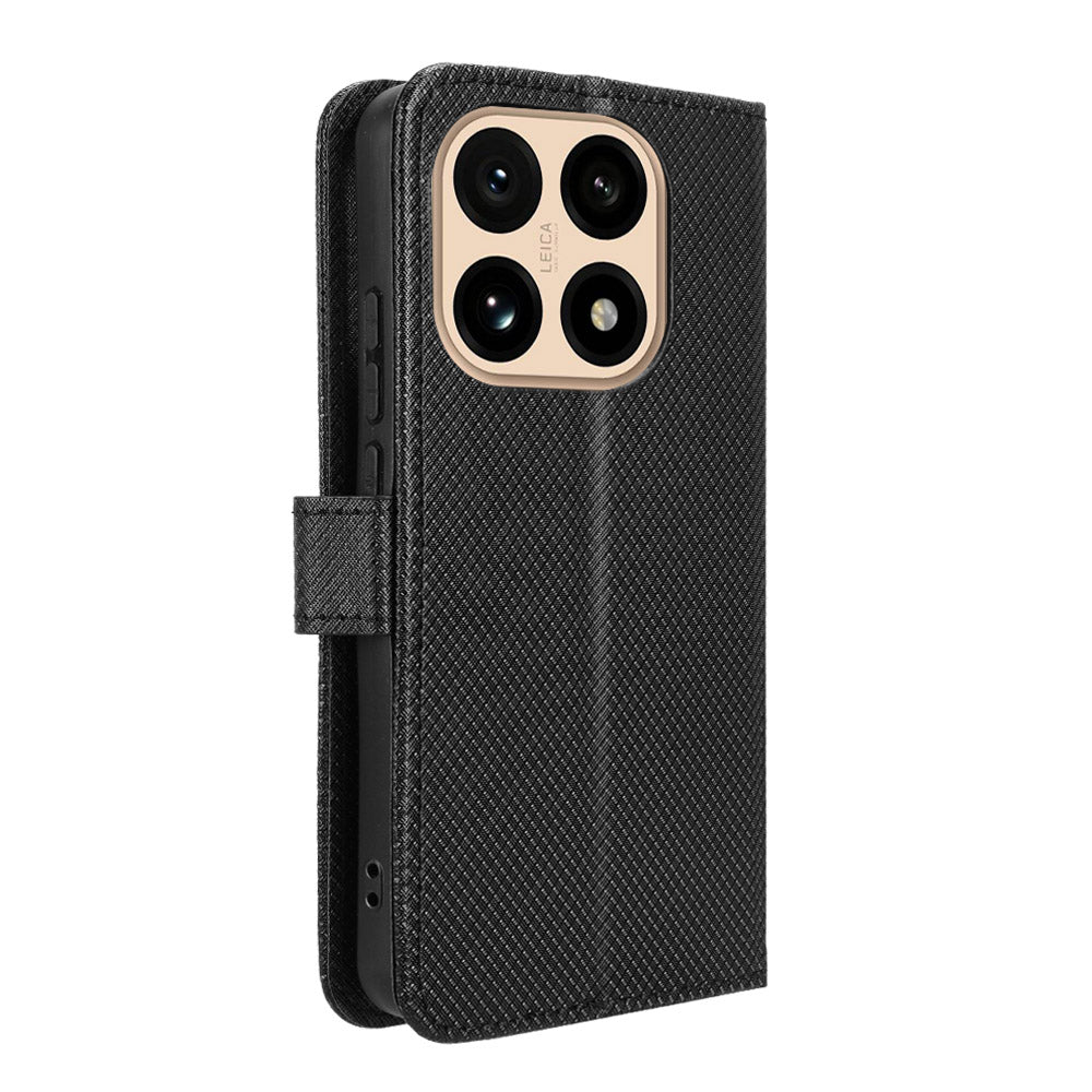For Xiaomi 15T Leather Wallet Case with Strap Diamond Texture Phone Cover