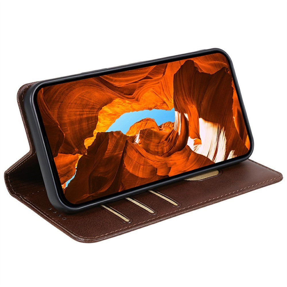For Xiaomi Redmi Turbo 4 Pro 5G / Poco F7 5G Case Strong Magnetic PU Leather Phone Cover Calf Texture