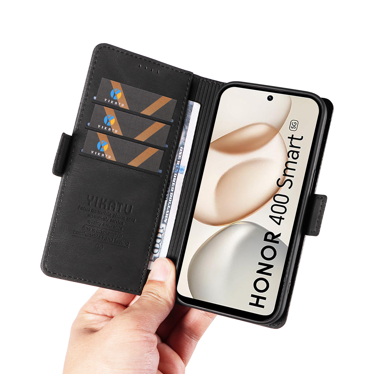 YIKATU For Honor 400 Smart 5G / 4G / X7d 4G Leather Case  YK-005 Skin-touch Feeling Wallet Phone Cover