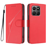 For Honor 400 Smart 5G / 4G / X7d 4G Case Triangle Imprint Leather Phone Cover with Lanyard