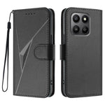 For Honor 400 Smart 5G / 4G / X7d 4G Case Triangle Imprint Leather Phone Cover with Lanyard
