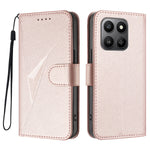 For Honor 400 Smart 5G / 4G / X7d 4G Case Triangle Imprint Leather Phone Cover with Lanyard