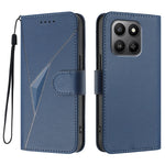For Honor 400 Smart 5G / 4G / X7d 4G Case Triangle Imprint Leather Phone Cover with Lanyard