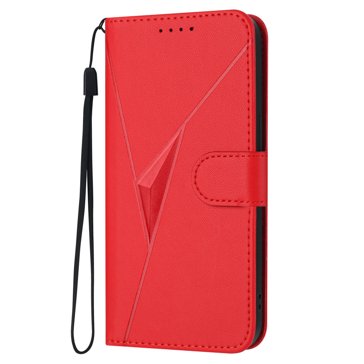 For Xiaomi 15T Pro Case Triangle Imprint Leather Phone Cover with Lanyard
